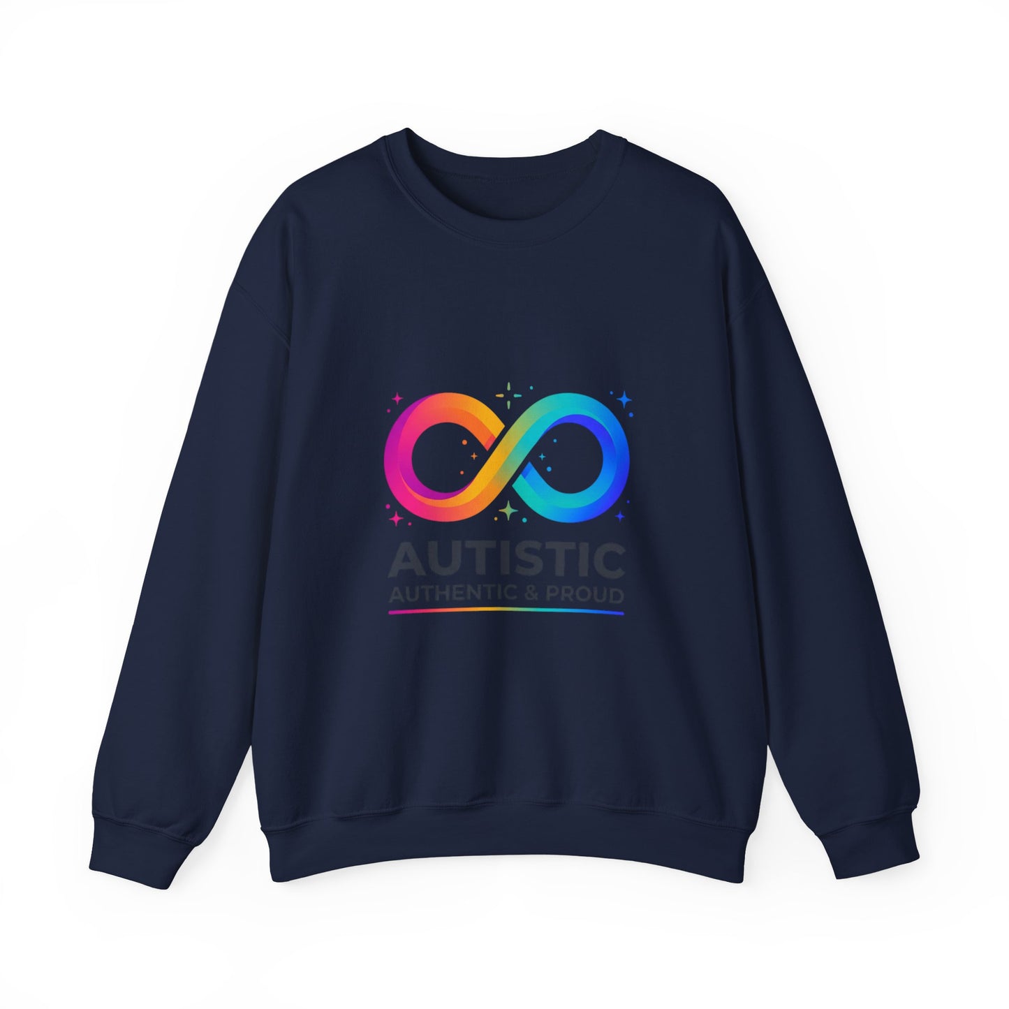 Autistic Authentic & Proud Infinity Logo Sweatshirt | neurodiversity, sensory-friendly