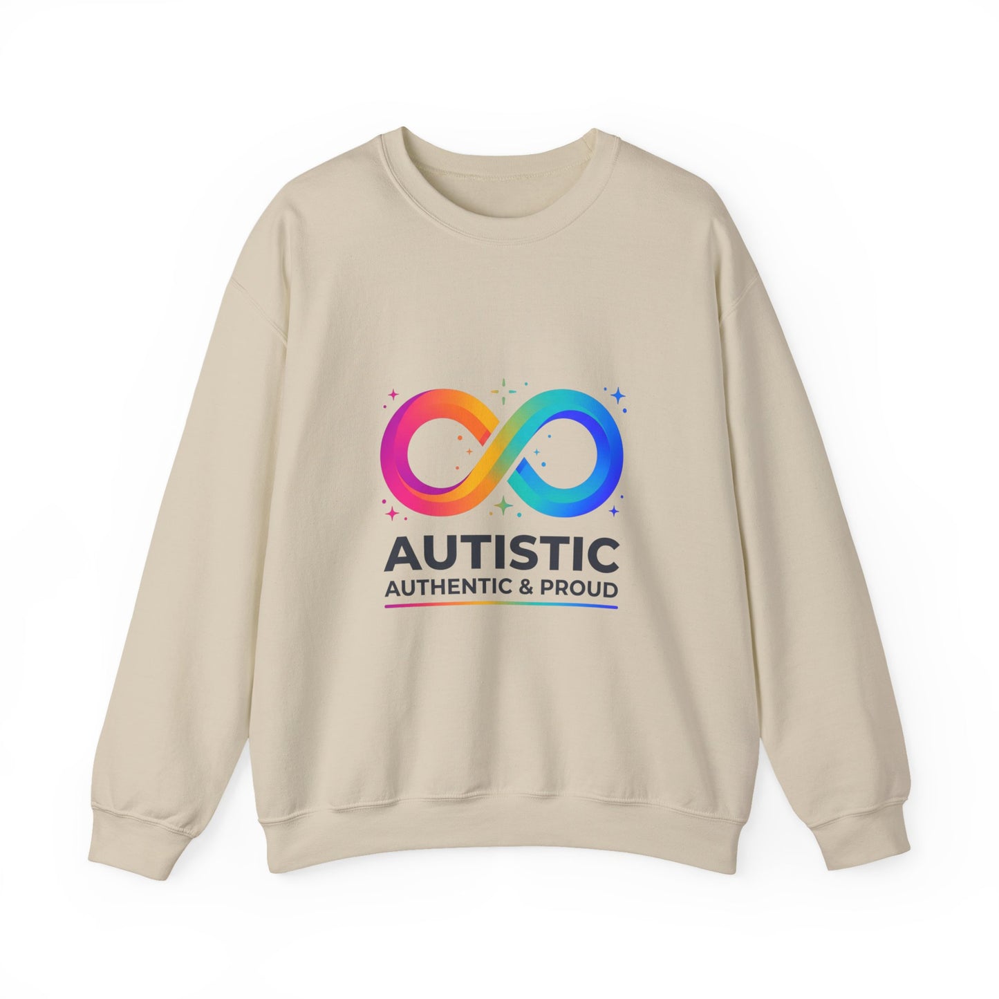 Autistic Authentic & Proud Infinity Logo Sweatshirt | neurodiversity, sensory-friendly