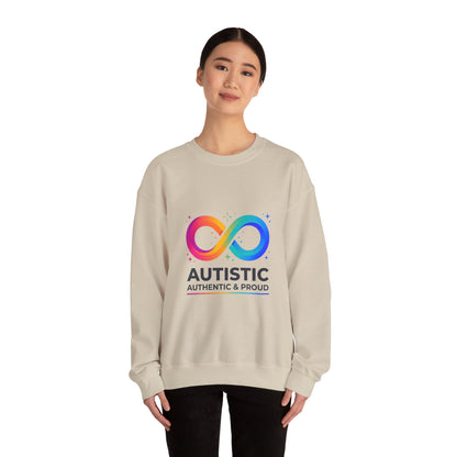 Autistic Authentic & Proud Infinity Logo Sweatshirt | neurodiversity, sensory-friendly