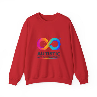 Autistic Authentic & Proud Infinity Logo Sweatshirt | neurodiversity, sensory-friendly