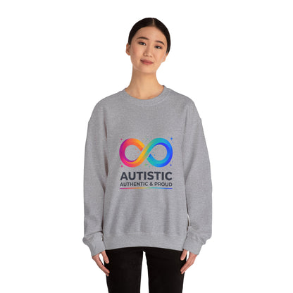 Autistic Authentic & Proud Infinity Logo Sweatshirt | neurodiversity, sensory-friendly