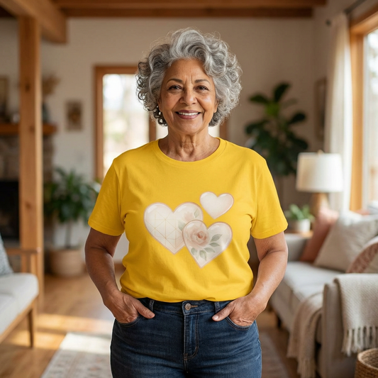 - “Watercolor Hearts & Rose” Tee – A wearable daydream