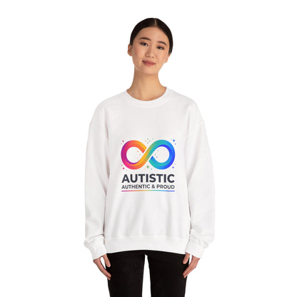 Autistic Authentic & Proud Infinity Logo Sweatshirt | neurodiversity, sensory-friendly