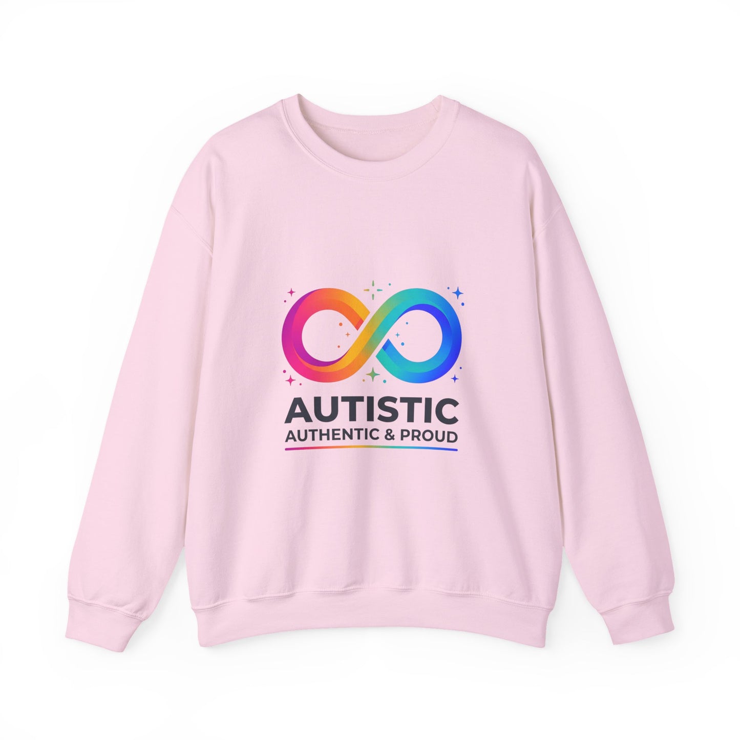 Autistic Authentic & Proud Infinity Logo Sweatshirt | neurodiversity, sensory-friendly
