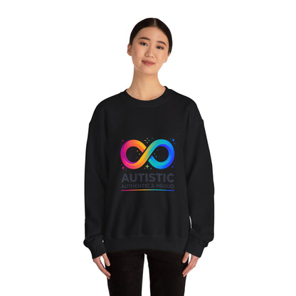 Autistic Authentic & Proud Infinity Logo Sweatshirt | neurodiversity, sensory-friendly