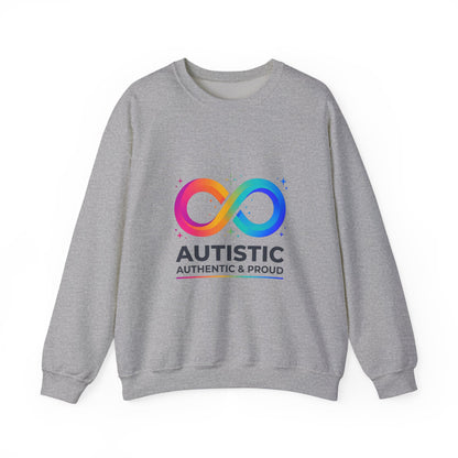 Autistic Authentic & Proud Infinity Logo Sweatshirt | neurodiversity, sensory-friendly