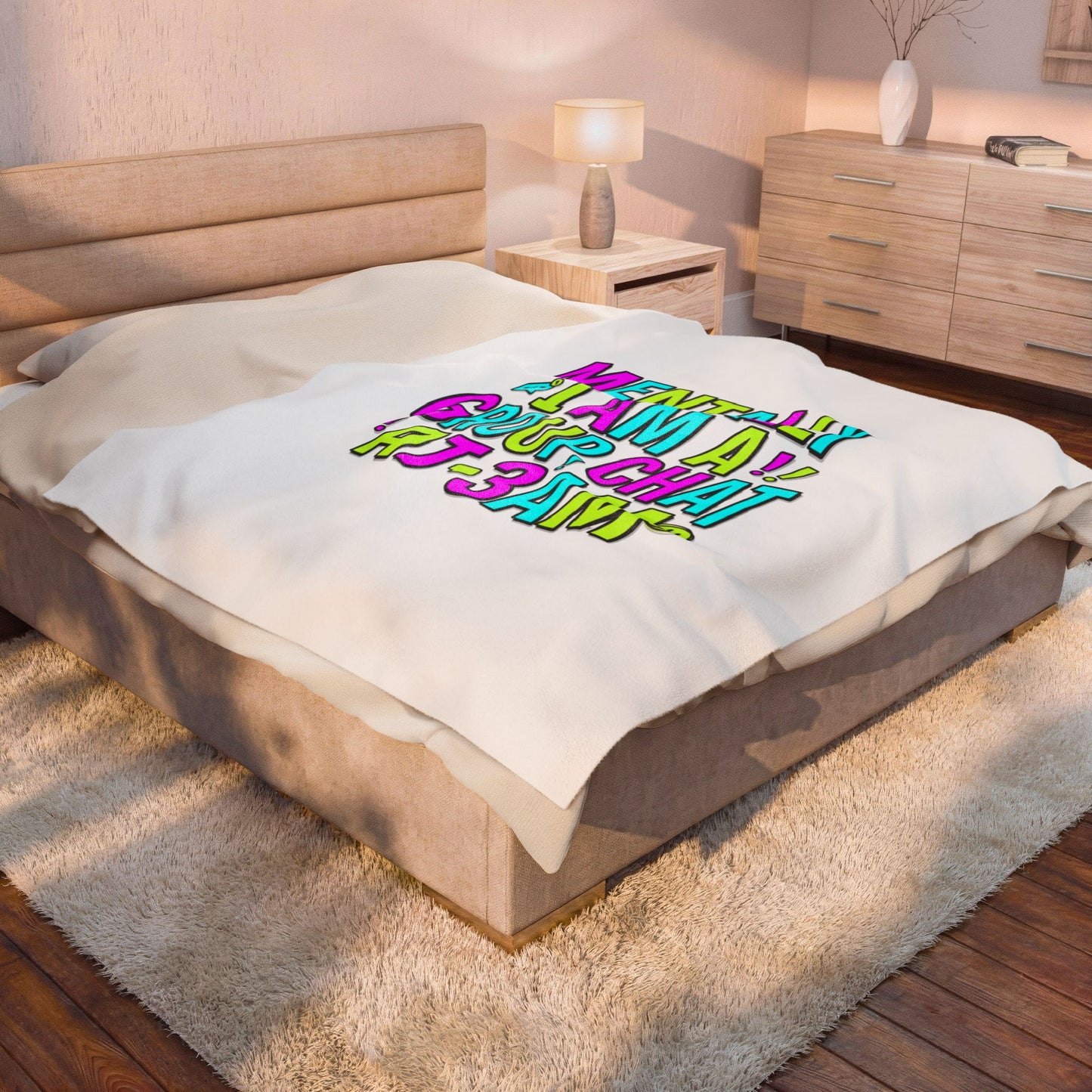 Mentally I Am A Group Chat at 3AM Velveteen Blanket | meme-core, cringe-core