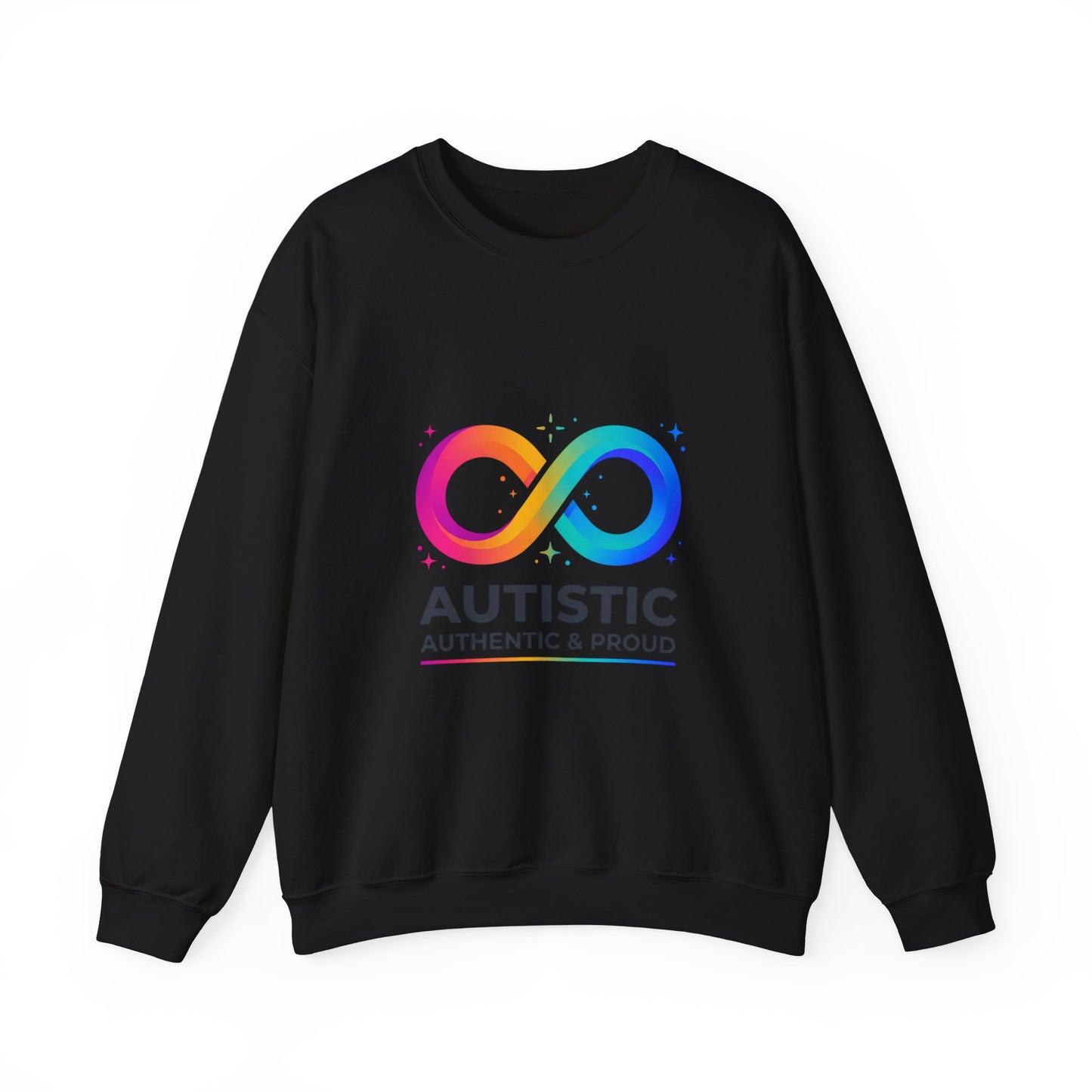 Autistic Authentic & Proud Infinity Logo Sweatshirt | neurodiversity, sensory-friendly