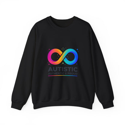 Autistic Authentic & Proud Infinity Logo Sweatshirt | neurodiversity, sensory-friendly